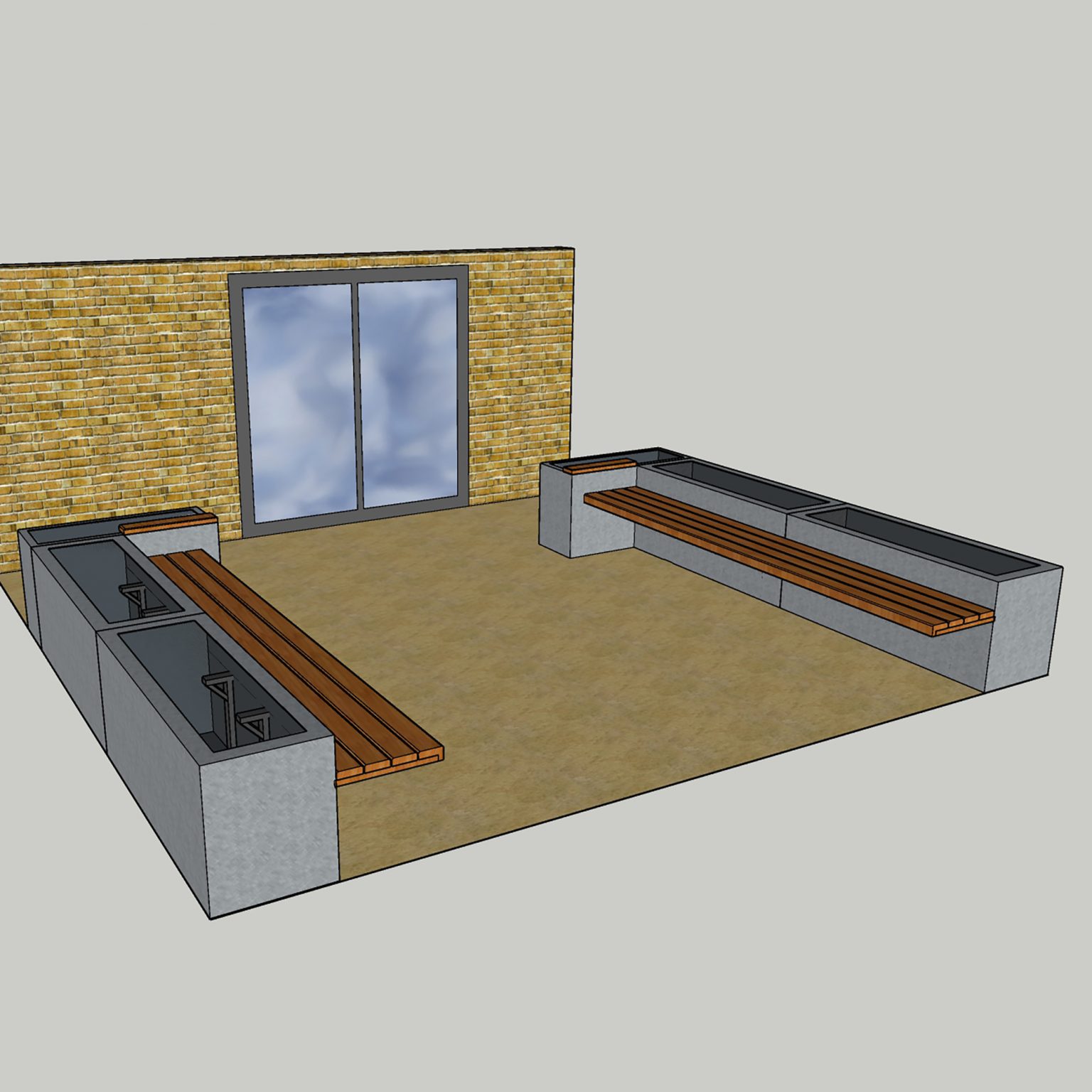 Floating Bench quality hardwood timber seating by Europlanters