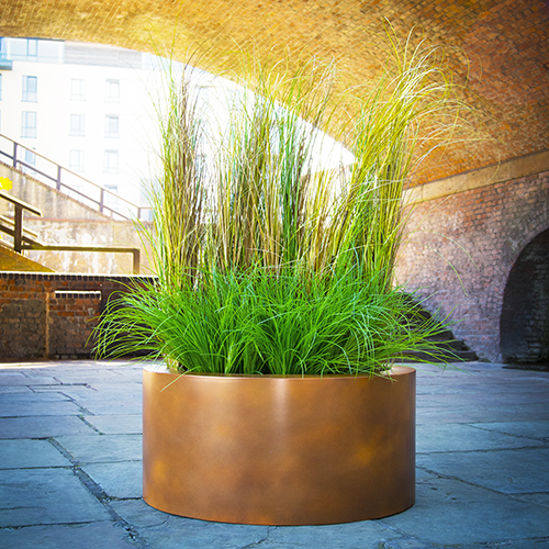 Corten Cylinder planter