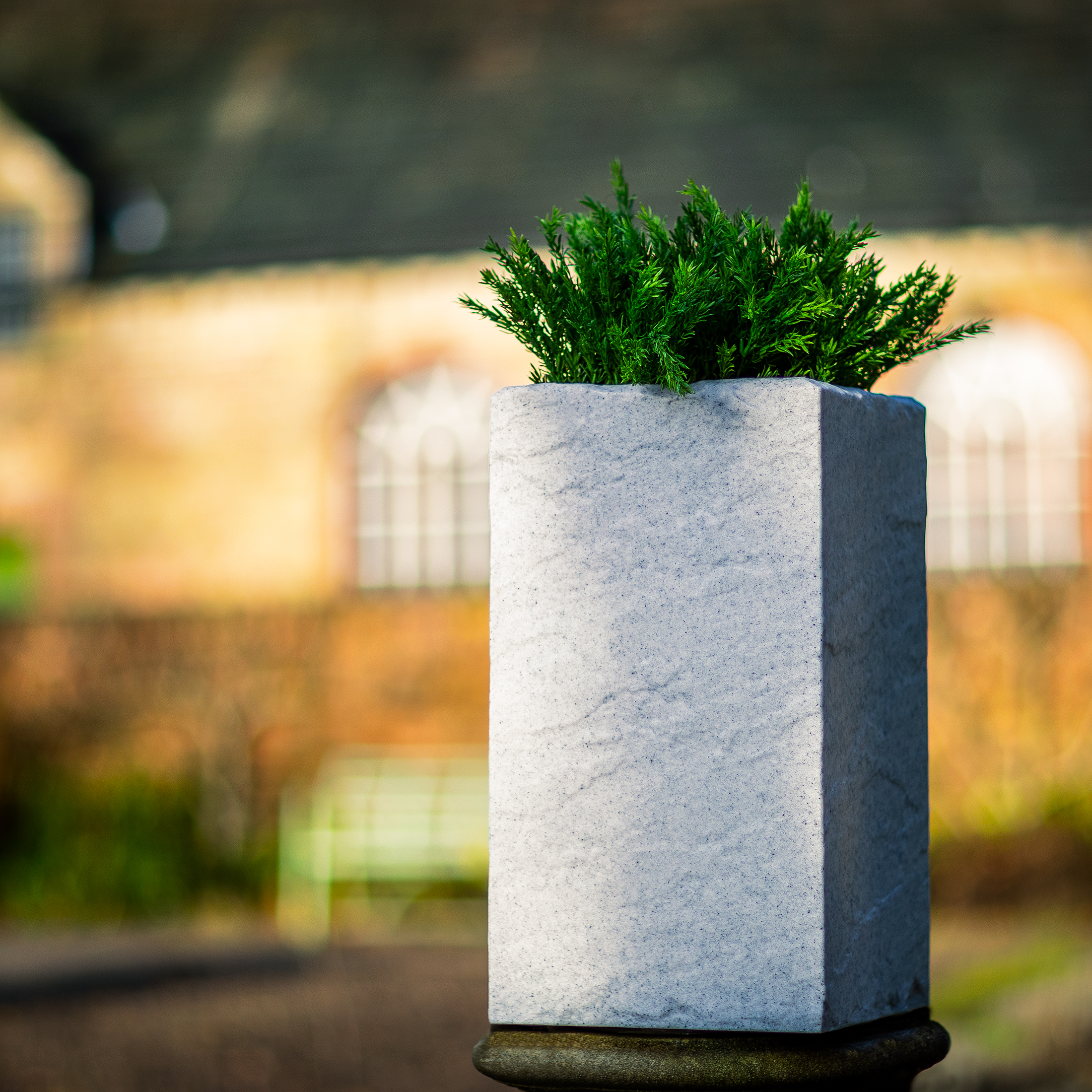 Stone-Look-Tall-square-plastic-planter-by-europlanters